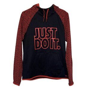 Nike Therma-Fit Just Do It Hoodie Sweatshirt Red Black Men’s Medium